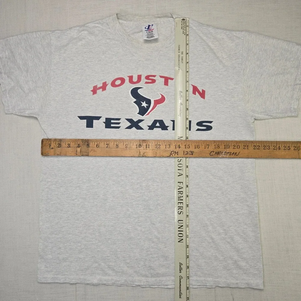 VTG Houston Texans T-Shirt L Men Grey NFL Football Sports H-Town Logo Athletic - Picture 2 of 9